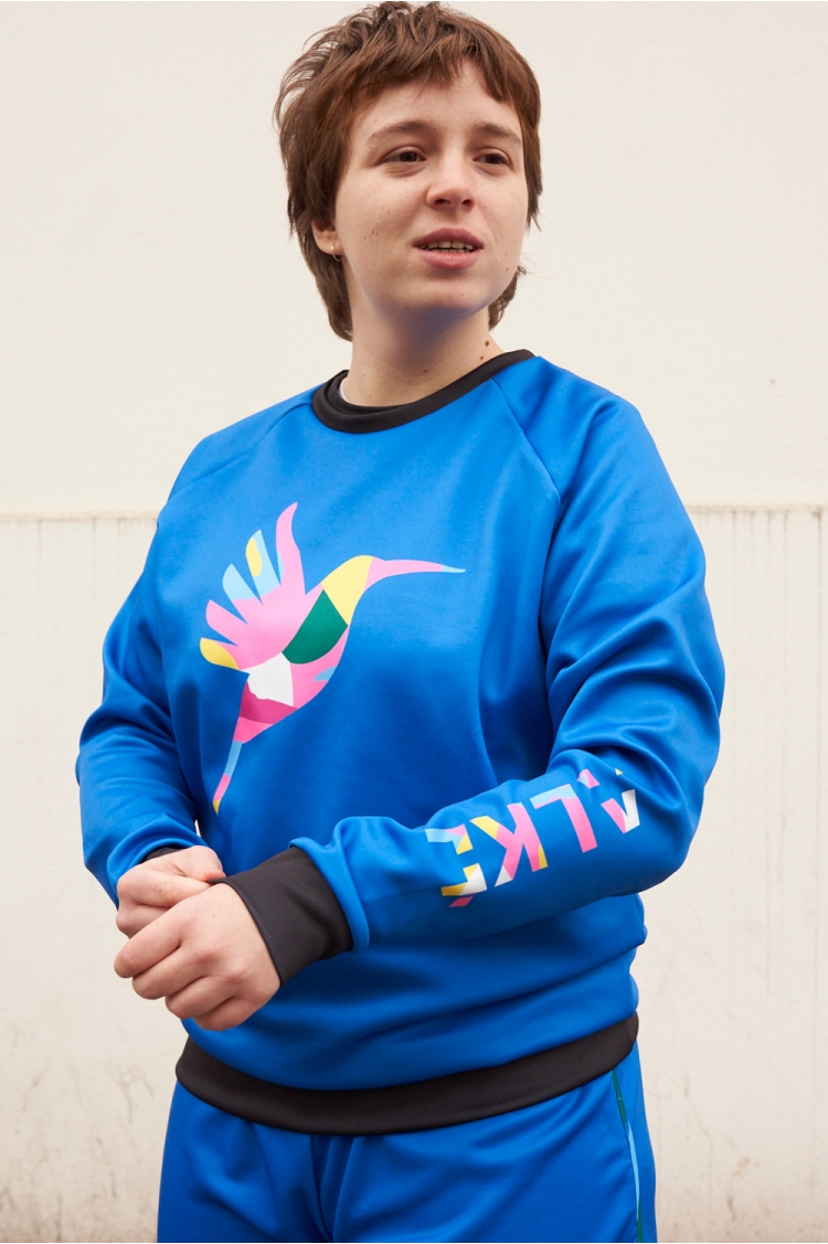 Sweatshirt sport femme Kathrine bleu - vue face